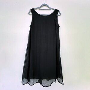 Comptoir Des Cotonniers | Black sleeveless dress with chiffon overlay | Size M